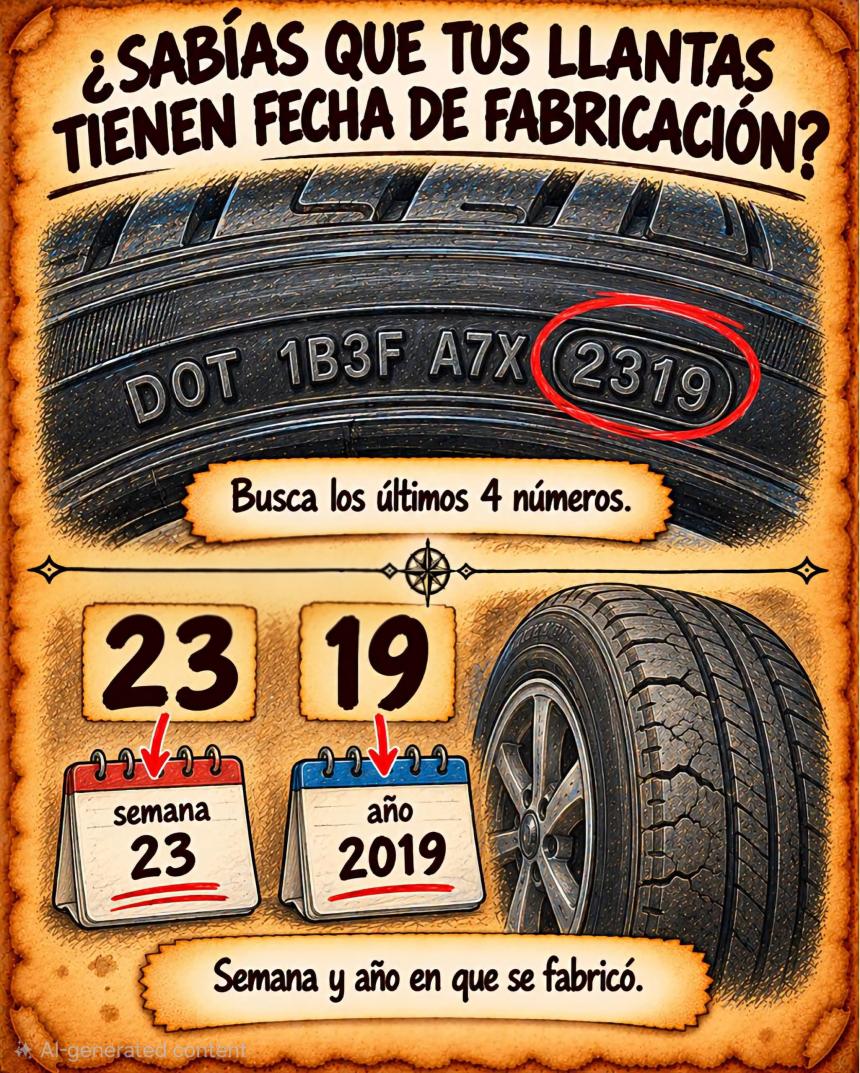 ¿Sabías que tus llantas tienen fecha de fabricación?